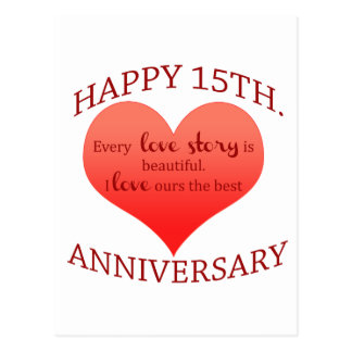 15th. Anniversary Postcard