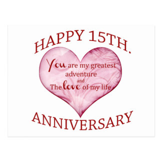 15th. Anniversary Postcard