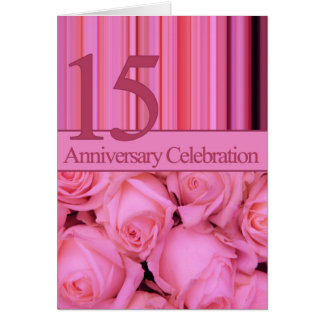 15th anniversary rose invitation