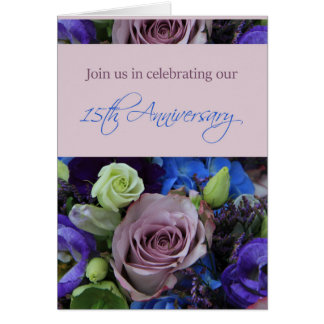 15th anniversary rose invitation