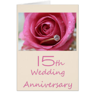 15th anniversary rose invitation