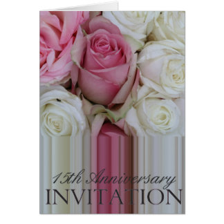 15th anniversary rose invitation