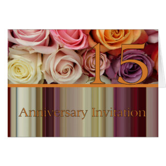 15th anniversary rose invitation