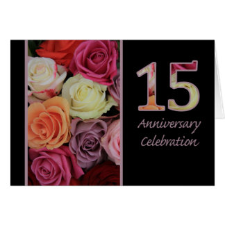 15th anniversary rose invitation