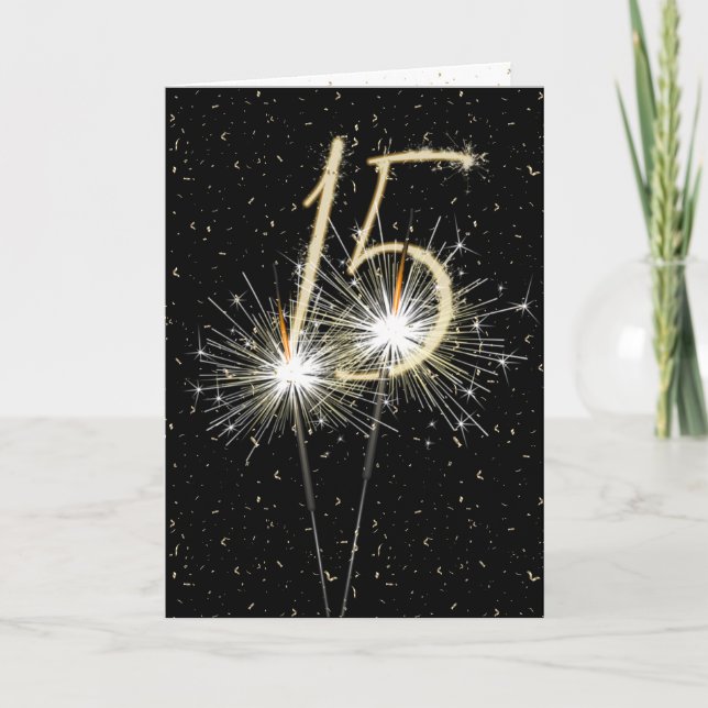 15th anniversary sparklers card (Front)