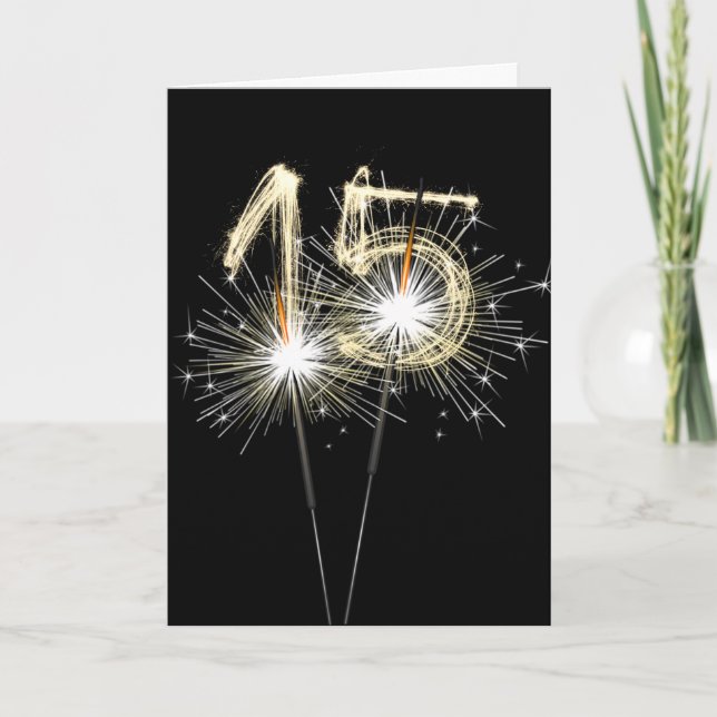 15th Anniversary Sparklers on Black Card (Front)