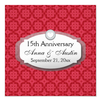 15th Anniversary Wedding Anniversary Red Z12 Card