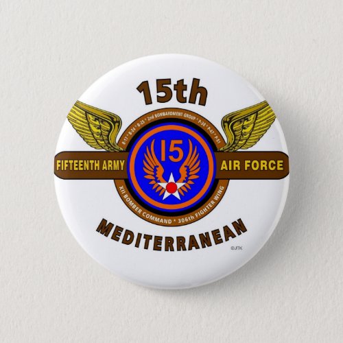 15TH ARMY AIR FORCE ARMY AIR CORPS WW II PINBACK BUTTON