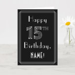 [ Thumbnail: 15th Birthday: Art Deco Style # 15 & Custom Name Card ]