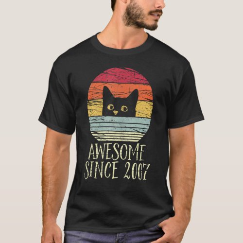 15th Birthday Awesome Since 2007 15 Year Old T_Shirt