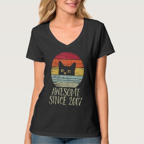 15th Birthday Awesome Since 2007 15 Year Old T_Shirt