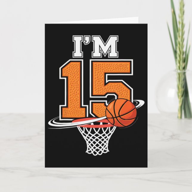 15th Birthday Boys Sketll Player Sport 15 Years Ol Card (Front)