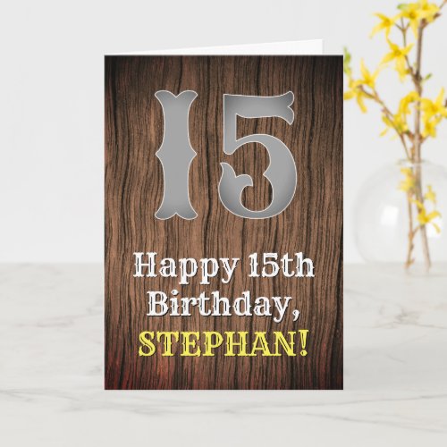 15th Birthday Country Western Inspired Look Name Card