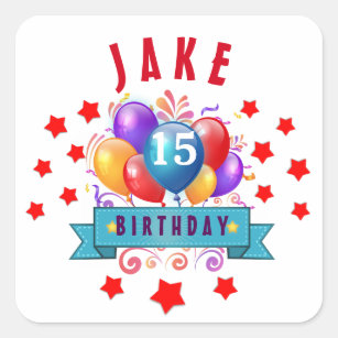 15th Birthday Party Stickers | Zazzle