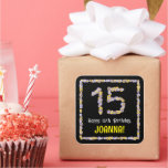 [ Thumbnail: 15th Birthday: Floral Flowers Number, Custom Name Sticker ]