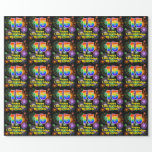 [ Thumbnail: 15th Birthday: Fun Fireworks, Rainbow Look # “15” Wrapping Paper ]