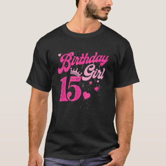 15th Birthday Girl Crown 15 Years Old Bday T-Shirt