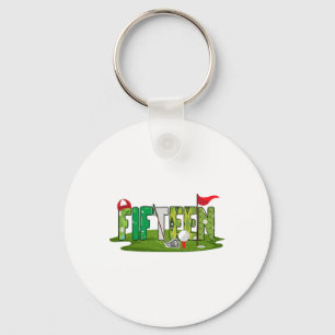 15th Birthday Golf Theme 15 Year Old Kids Sport Pa Keychain