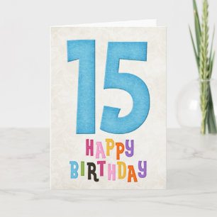 15th Birthday Happy Birthday Card Design 2