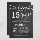 15th Birthday Invitation Chalkboard (Front/Back)
