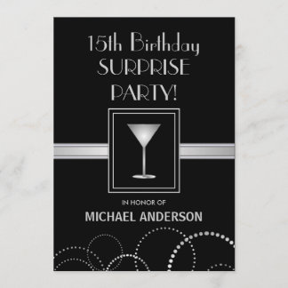 15th Birthday Masculine Party Invitations