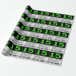 [ Thumbnail: 15th Birthday - Nerdy / Geeky Style "15" and Name Wrapping Paper ]