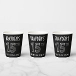 [ Thumbnail: 15th Birthday Party: Art Deco Style + Custom Name Paper Cups ]