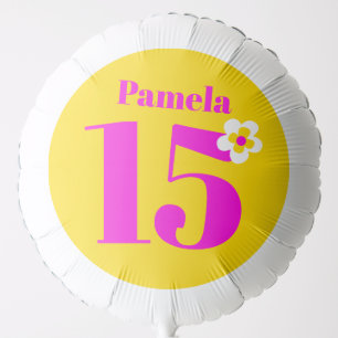 15th Birthday party girls pink yellow purple Balloon