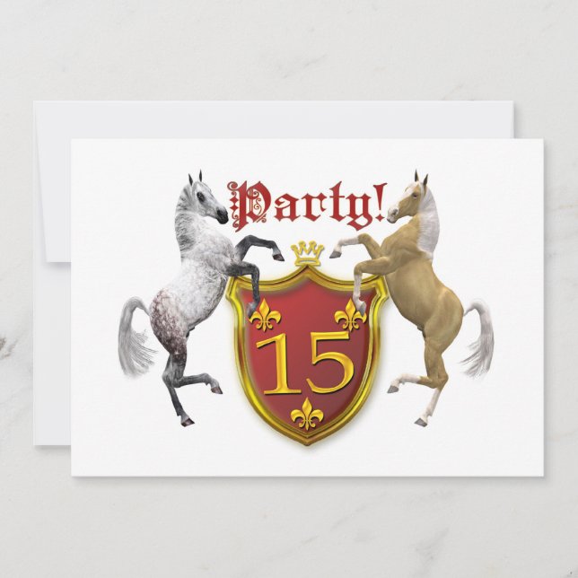 15th Birthday party invitation with coat of arms (Front)