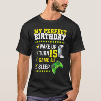 15th Birthday Party Perfect For Gamer 15 Years Old T-Shirt