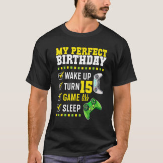 15th Birthday Party Perfect For Gamer 15 Years Old T-Shirt