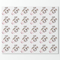 15th Birthday Photo Girl Collage Pink Flower White Wrapping Paper