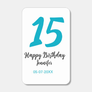 15th birthday quiencenera add date year blue templ matchboxes