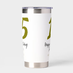 15th birthday quiencenera add date year golden insulated tumbler