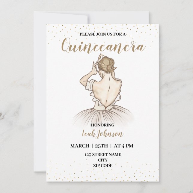 15th birthday Quinceanera Invitation (Front)