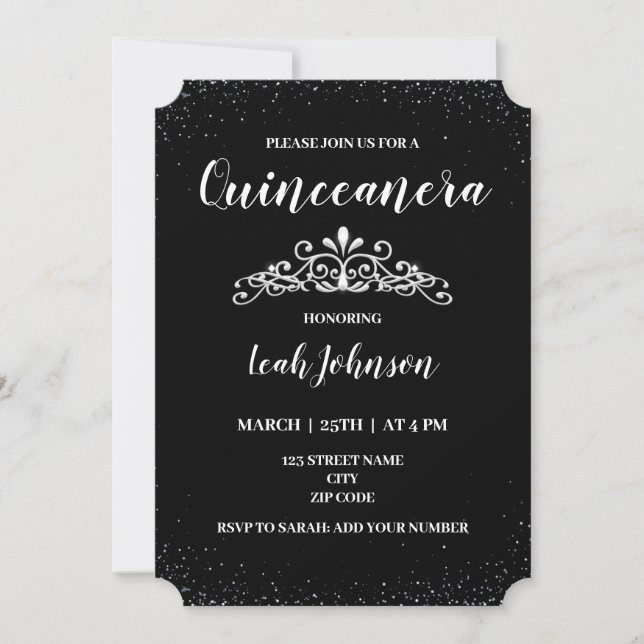 15th birthday Quinceanera Invitation (Front)