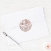 15th birthday quinceanera rose gold gown glitter classic round sticker (Envelope)