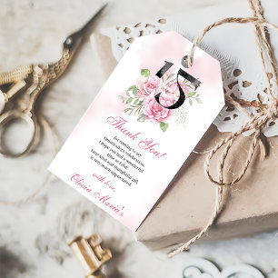 15th Birthday Quinceanera Rustic Floral Gift Tags