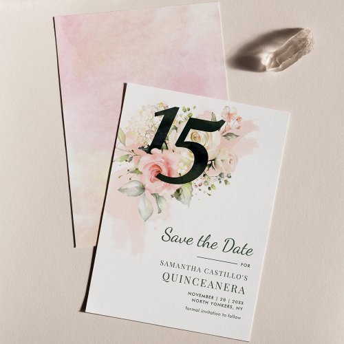 15th Birthday Quinceanera Rustic Floral Save The Date