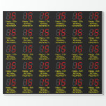 [ Thumbnail: 15th Birthday: Red Digital Clock Style "15" + Name Wrapping Paper ]