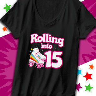 15th Birthday Roller Skating 15 Years Old Skate T-Shirt