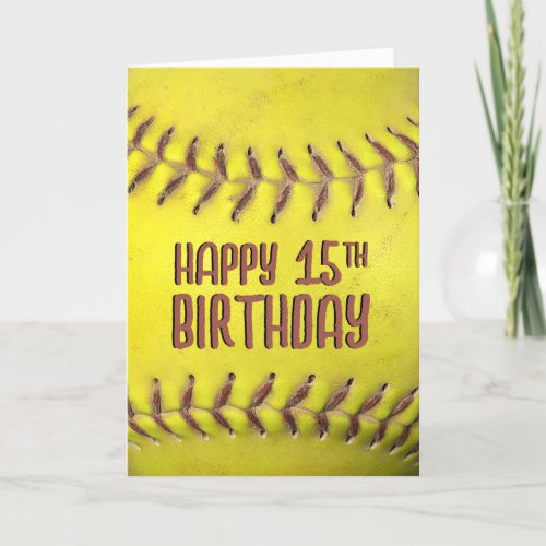 15th Birthday Softball Card