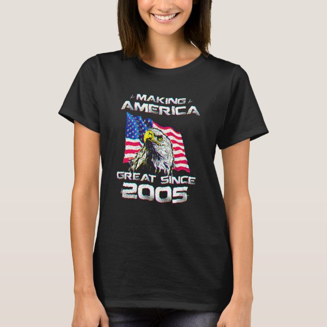 15th Birthday Usa Flag Making America Great Since  T-Shirt (Front)