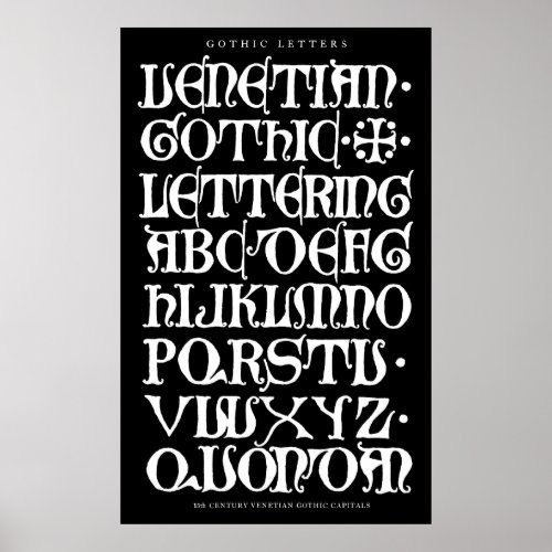 15th Century GOTHIC Calligraphy Poster