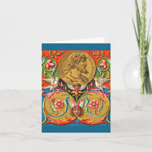 15th century image Caesar birds flowers etc Note Card