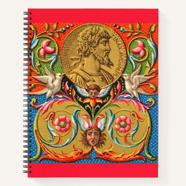 15th century image Caesar birds flowers etc Notebook (Front)