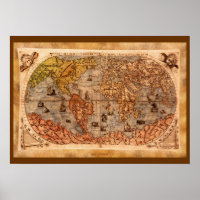 15th Century Old World Map Art