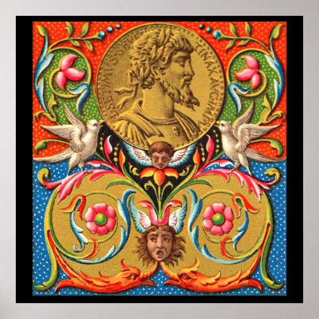 15th century print Caesar birds flowers etc (Front)