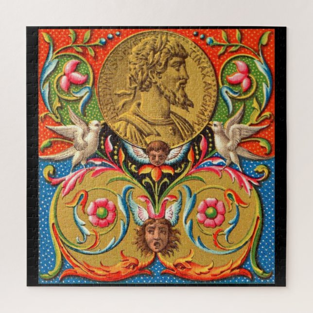 15th century print Caesar birds flowers etc Jigsaw Puzzle (Vertical)