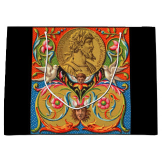 15th century print Caesar birds flowers etc Large Gift Bag